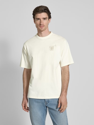 Casual Friday T-shirt met motiefprint, model 'ARCHER' Offwhite - 4