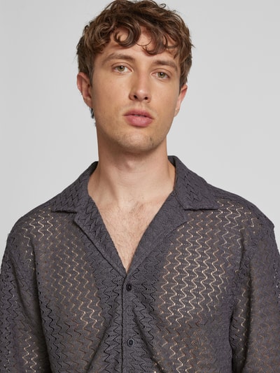 Only & Sons Relaxed Fit Freizeithemd mit Reverskragen Modell 'NOVAK' Dunkelgrau 3