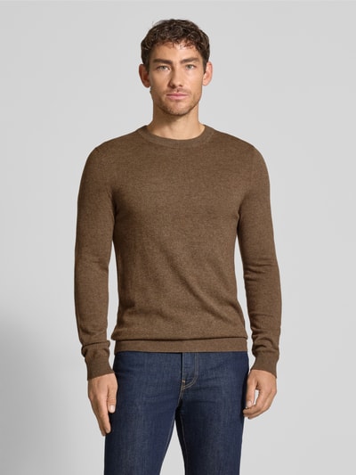 MCNEAL Strickpullover aus Woll-Mix mit Kaschmir-Anteil Mittelbraun Mel 4