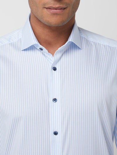 OLYMP Level Five Koszula biznesowa o kroju slim fit z diagonalu Błękitny 3