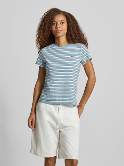 Levi's® T-shirt z naszywką z logo 'PERFECT TEE' Lodowy błękitny melanż 4