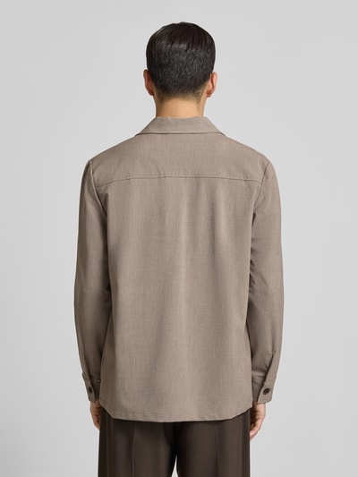 Matinique Regular fit overhemdjack met kentkraag, model 'Damo' Taupe - 5