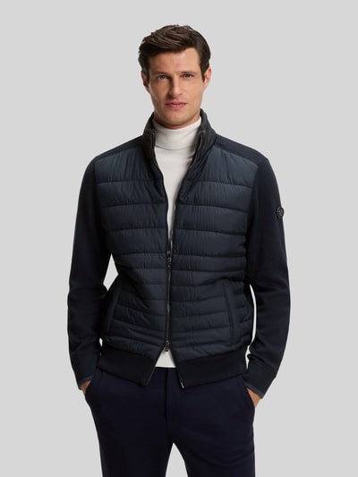 BOSS Regular Fit Strickjacke aus Baumwoll-Schurwoll-Mix Modell 'H-Facente' Marine 4