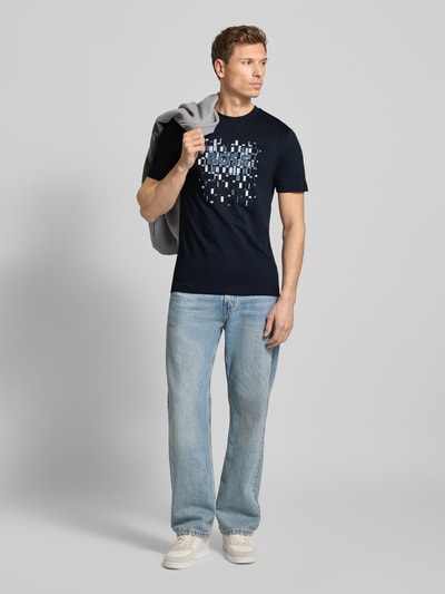 BOSS Regular Fit T-Shirt aus reiner Baumwolle Modell 'THOMPSON' Marine 1