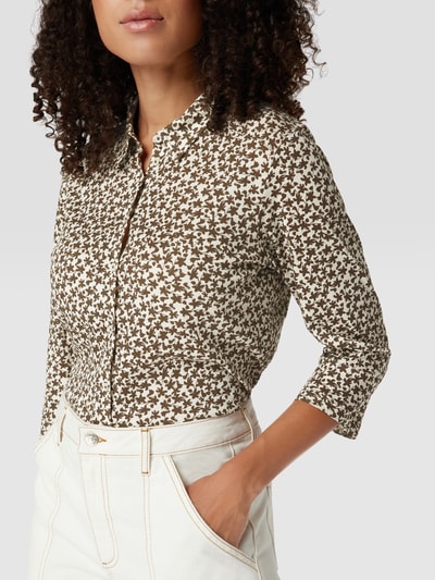 Marc O'Polo Overhemdblouse met all-over motief Zand - 3