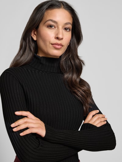 Soyaconcept Slim fit shirt met lange mouwen van viscosemix, model 'Dolli' Zwart - 3