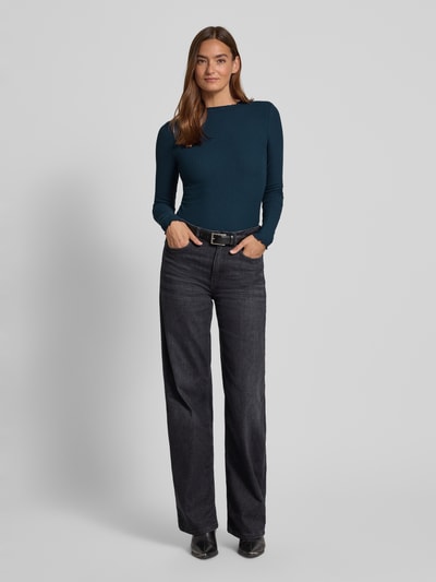 Tom Tailor Denim Slim Fit Langarmshirt mit Viskose-Anteil Petrol 1