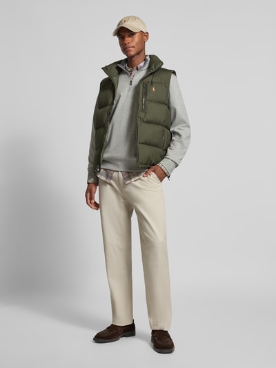 Polo Ralph Lauren Sweatshirt mit Label-Stitching Mittelgrau Melange 1