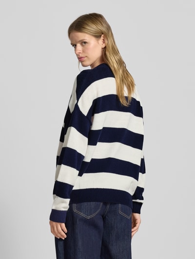 Review Sweter z dzianiny o kroju relaxed fit ze wzorem w paski Granatowy 5