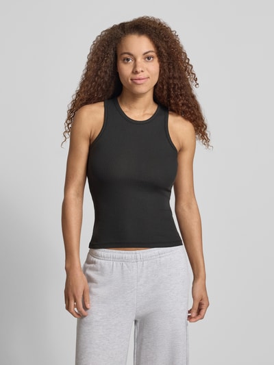 PIECES Slim Fit Tank Top aus Baumwoll-Mix Modell 'RUKA BOXER' Black 4