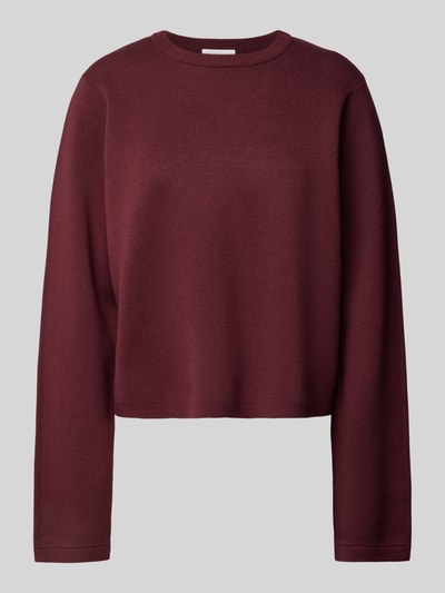 Jake*s Collection Oversized Strickpullover aus Viskose-Mix Bordeaux 2