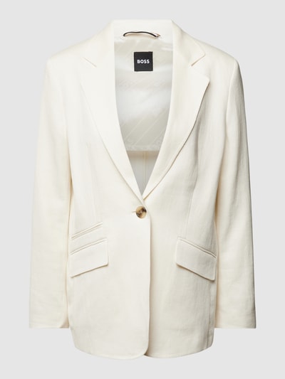 BOSS Leinenblazer mit Paspeltasche Offwhite 2