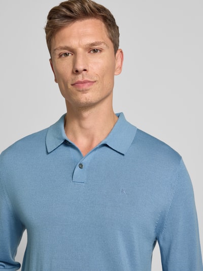CK Calvin Klein Gebreide pullover met polokraag Hemelsblauw - 3