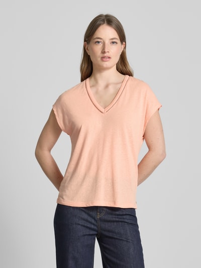 Scotch & Soda T-Shirt mit V-Ausschnitt Apricot 4