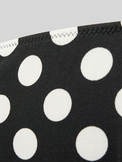 Produktfoto, Bikini-Slip mit seitlicher Schnürung Modell 'THALIA' von Neo Noir, Schwarz mit weißen Punkten, Material-Mix mit Stretch-Anteil, Damen