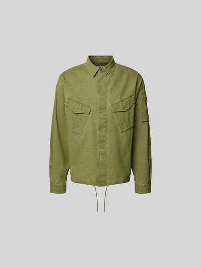 Kenzo Freizeithemd mit verdeckter Knopfleiste Khaki 2