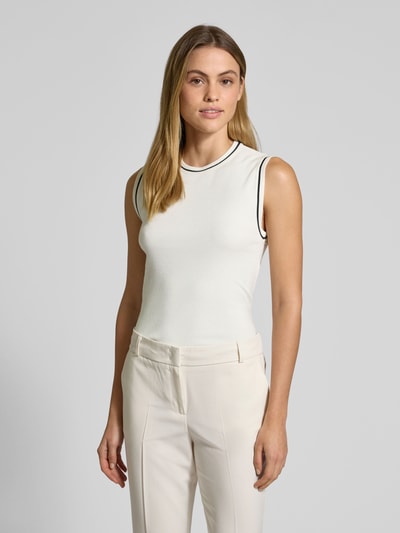 ZABAIONE Tanktop mit gerippten Abschlüssen Modell 'Lexi' Offwhite 4