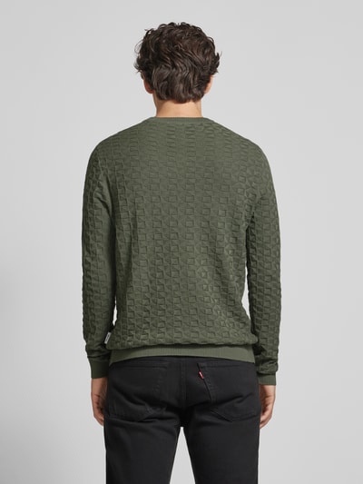 Only & Sons Gebreide pullover met structuurmotief, model 'KALLE' Olijfgroen - 5