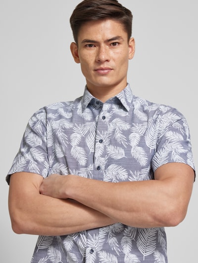 Jake*s Koszula biznesowa o kroju casual fit ze wzorem na całej powierzchni Granatowy 3
