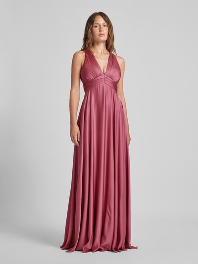 Jake*s Cocktail Abendkleid mit V-Ausschnitt Altrosa Melange 4