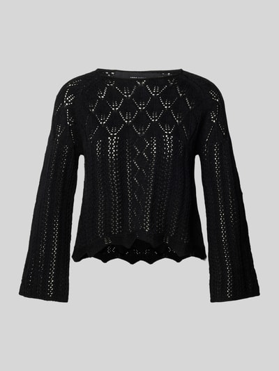 Vero Moda Strickpullover mit Lochmuster Modell 'GINGER' Black 2