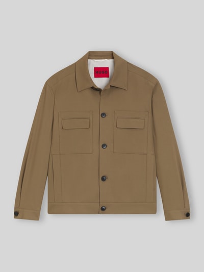 HUGO Slim Fit Hemdjacke aus Twill Modell 'JULIANO243F1' Beige 2