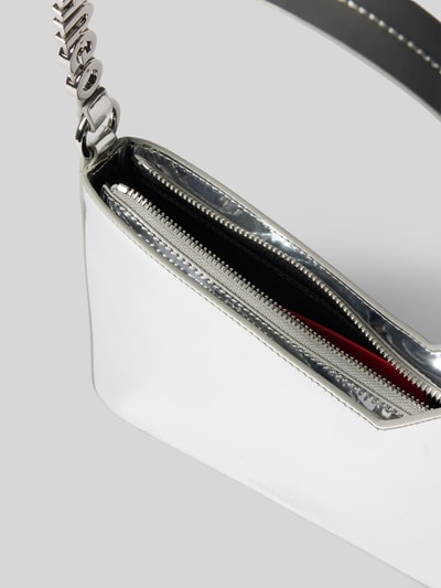 HUGO Handtasche mit Label-Applikation Modell 'Mel' Silber 5