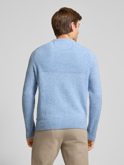 Brax Gebreide pullover met ribboorden, model 'Rick' Lichtblauw - 5