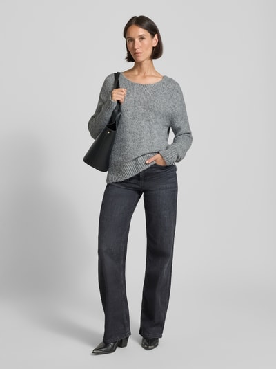 Milano Italy Gebreide pullover met ronde hals Lichtgrijs - 1