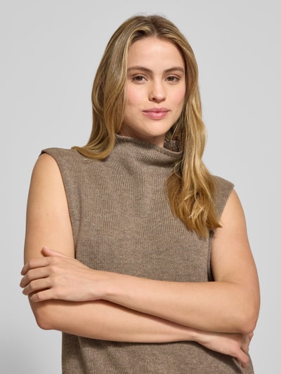 0039 Italy Strickshirt aus Kaschmir-Mix mit Rollkragen Modell 'LACY' Taupe 3