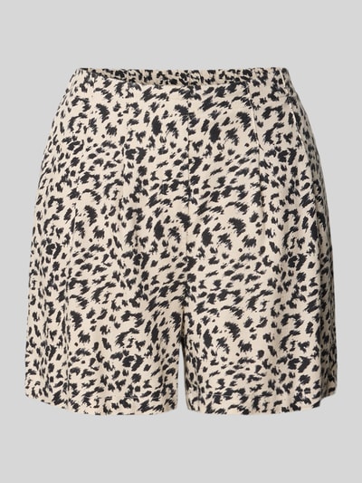 Productfoto, Relaxed Fit Bermudas uit viscose-linnenmix model 'JESMILO' van Vero Moda, unikleuren/all-over patroon, elastische tailleband, zijzakken, vlamgarenstructuur