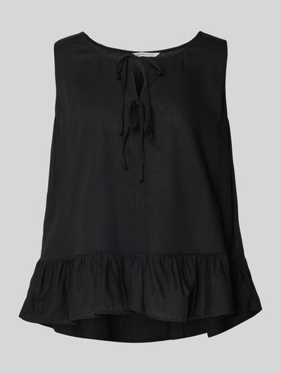 Tom Tailor Denim Regular Fit Blusentop aus Viskose-Leinen-Mix Black 2