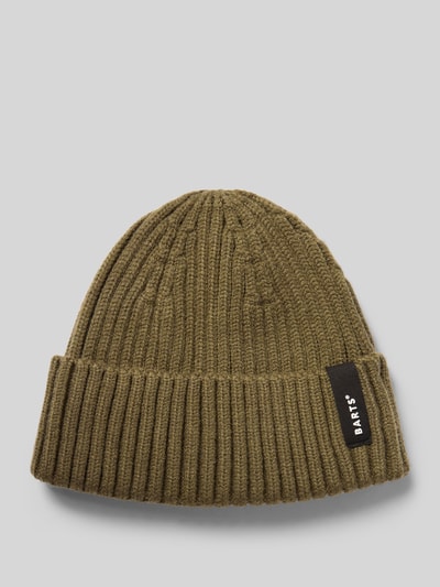 Barts Beanie met labeldetail, model 'SUMTER' Olijfgroen - 1