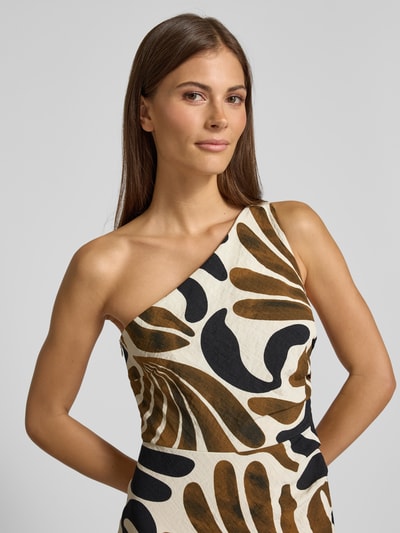 Mango Midikleid mit One-Shoulder-Träger Modell 'NATA' Oliv 3