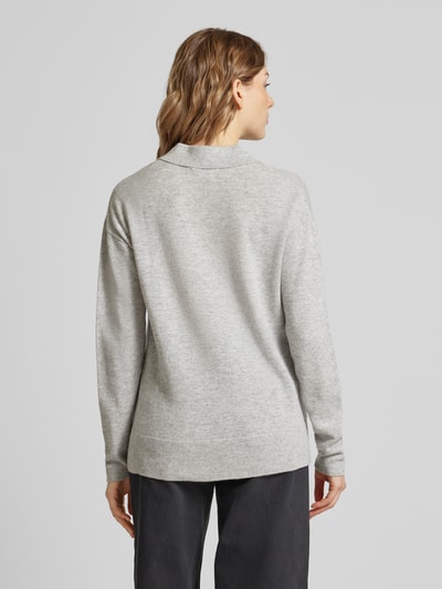 Brax Gebreide pullover met labeldetail, model 'LILLIAN' Middengrijs gemêleerd - 5