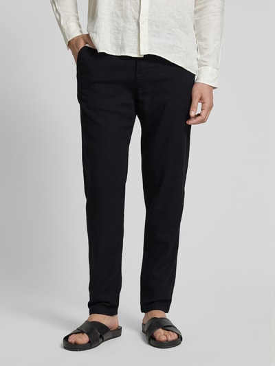 SELECTED HOMME Slim Tapered Fit Hose mit Tunnelzug Modell 'Brody' Black 4