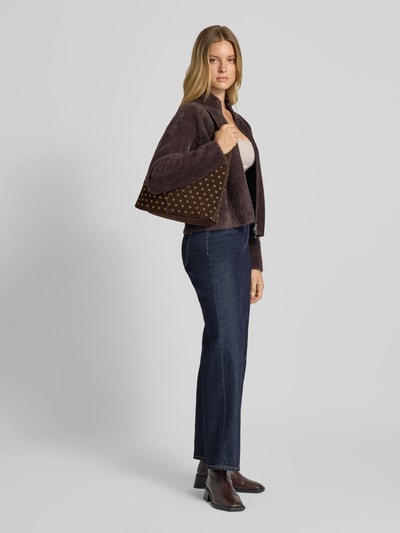 Mango Shopper mit Nieten Modell 'belinda' Dunkelbraun 1