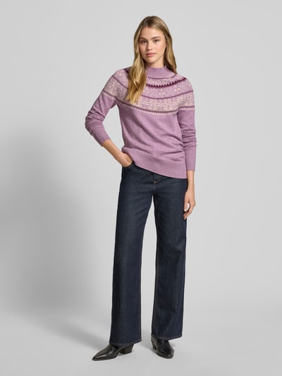 Christian Berg Woman Gebreide pullover met opstaande kraag Lila gemêleerd - 1