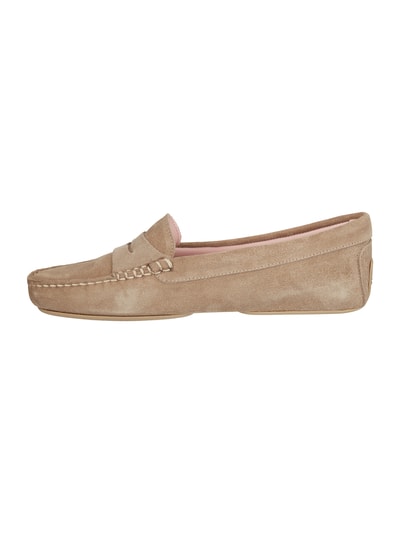 Pretty Ballerinas Pennyloafer aus echtem Veloursleder Taupe 3