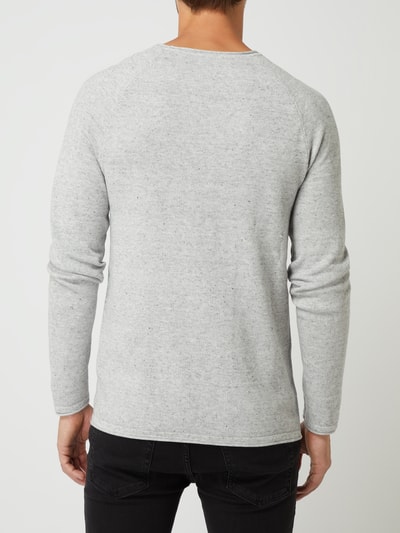 Jack & Jones Gebreide pullover met labelpatch, model 'HILL' Middengrijs gemêleerd - 5