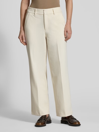s.Oliver RED LABEL Wide Leg Stoffhose mit Bügelfalten Ecru 4