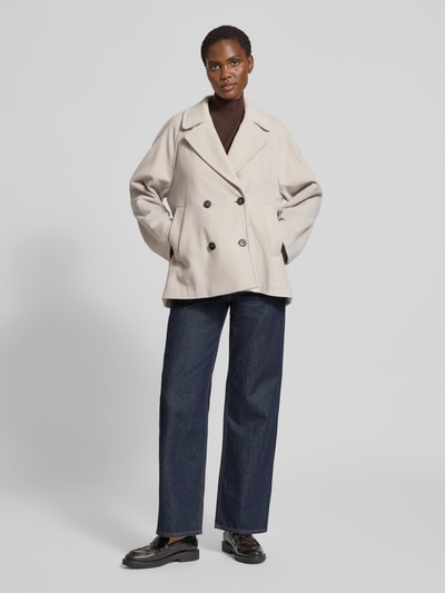 Marc O'Polo Regular fit wollen jack met dubbele knoopsluiting Beige - 1