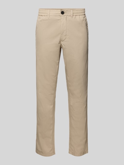 Knowledge Cotton Apparel Tapered fit chino met steekzakken, model 'TIM' Steengrijs - 2