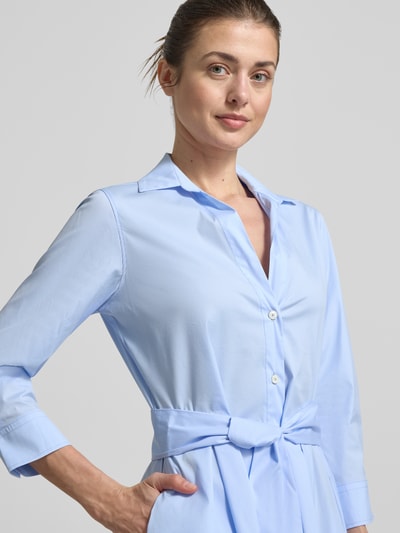 0039 Italy sukienka koszulowa z wiązanym paskiem model 'JULE' Jasnoniebieski 3