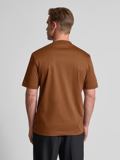 BOSS Regular fit T-shirt van puur katoen, model 'TAUT' Cognac - 5
