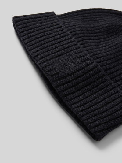 Marc O'Polo Leichter Beanie aus reinem Kaschmir mit Ripp-Struktur Black 2