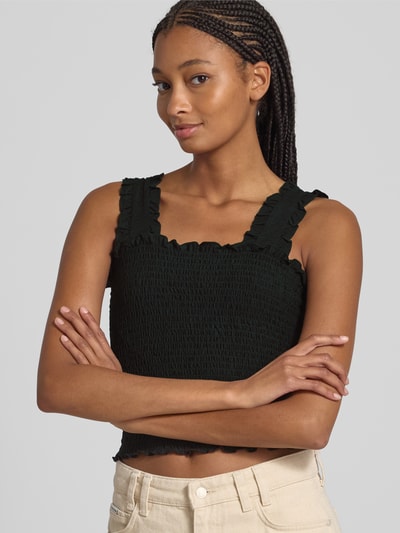 Pieces Top na ramiączkach o kroju slim fit z marszczeniem model ‘TAYLIN’ Czarny 3