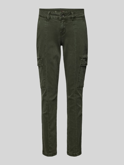 Buena Vista Slim fit cargobroek met riemlussen Olijfgroen - 2