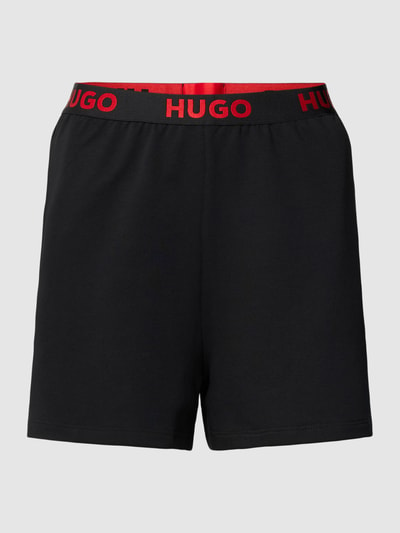 HUGO CLASSIFICATION Korte broek met elastische band met logo, model 'SPORTY' Zwart - 2