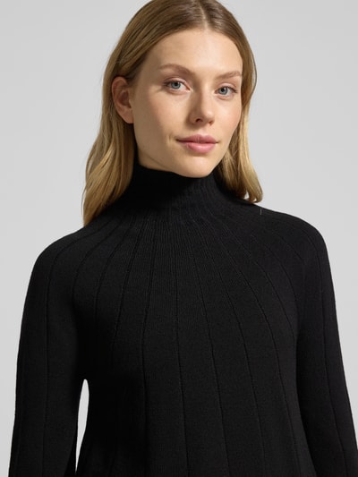 MM Sweter o kroju regular fit z dzianiny z czystej, żywej wełny model ‘GROLLA’ Czarny 3